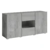 Buffet Design 140cm Pour Salon Couleur Gris Effet Béton Collection PAROS.