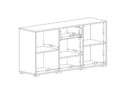 Buffet Design 140cm Pour Salon Couleur Gris Effet Béton Collection PAROS. -Meubles Soldes Magasin buffet 10551969