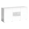 Buffet Design 140cm Pour Salon Couleur Blanc Brillant Collection PAROS.