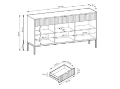 Ensemble Buffet Et Meuble TV Noir - Séjour Contemporain LIOUBA -Meubles Soldes Magasin buffet 10902759