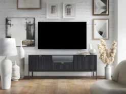 Ensemble Buffet Et Meuble TV Noir - Séjour Contemporain LIOUBA -Meubles Soldes Magasin buffet 10902767
