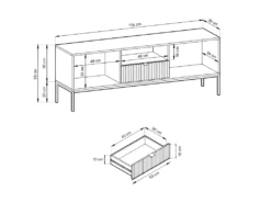 Ensemble Buffet Et Meuble TV Noir - Séjour Contemporain LIOUBA -Meubles Soldes Magasin buffet 10902769