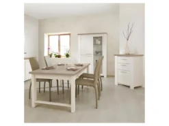 Argentier 3 Portes Frêne Blanchi - POMPEI -Meubles Soldes Magasin buffet 11127925