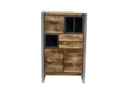 Armoire 3 Portes, 3 Niches Bois/Metal - JINK