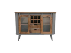 Buffet 2 Portes, 6 Niches, 2 Tiroirs Bois/Metal - JINK