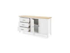 Buffet 2 Portes 3 Tiroirs Bois/Blanc - DARANMI -Meubles Soldes Magasin buffet 11135067