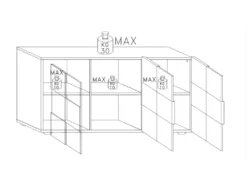 Buffet 3 Portes Laqué Blanc Brillant - TICATO -Meubles Soldes Magasin buffet 11204013