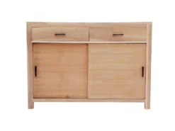 ALMA - Buffet En Bois De Teck 2 Portes Coulissantes Et 2 Tiroirs