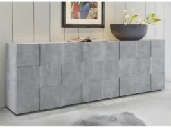 Buffet 4 Portes Béton Ciré Clair - TICATO