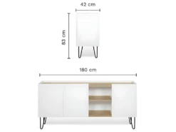 Buffet NINA - Chêne Clair Et Blanc - TEMAHOME -Meubles Soldes Magasin buffet 12513937