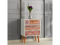 Meuble En Noyer Blanc Avec Panneau De Particules 100% Mélaminé. 50x68x35 -Meubles Soldes Magasin buffet 13047641