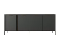 Buffet Avec 4 Portes - Anthracite Et Doré - PAVELI -Meubles Soldes Magasin buffet 13387905