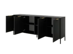 Buffet Avec 4 Portes - Anthracite Et Doré - PAVELI -Meubles Soldes Magasin buffet 13387911