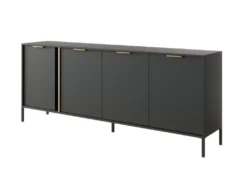 Buffet Avec 4 Portes - Anthracite Et Doré - PAVELI -Meubles Soldes Magasin buffet 13387913
