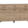 Buffet 3 Portes 3 Tiroirs LED Inclus Ruben Bois