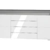 Buffet 2 Portes 4 Tiroirs LED Inclus Teo Blanc Et Gris