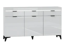 Buffet 3 Portes 3 Tiroirs LED Inclus Ruben Blanc