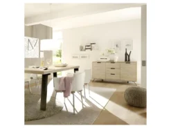 Buffet 2 Portes 3 Tiroirs Chêne Clair - PALERME -Meubles Soldes Magasin buffet 14340879