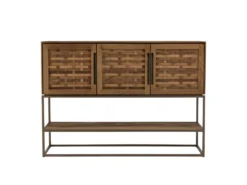 ALIDA - Buffet En Bois De Teck Recyclé 3 Portes -Meubles Soldes Magasin buffet 14652281