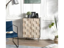 CLEMENCE - Buffet 2 Portes Bois Sapin Et Pieds Métal