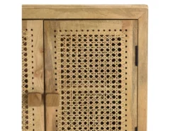 ISA - Buffet Marron 2 Portes Bois De Manguier Et Cannage Couleur Naturelle -Meubles Soldes Magasin buffet 14657529