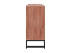 Buffet 4 Portes - Bois D'acacia Et Métal - Naturel Et Noir - VEDILA -Meubles Soldes Magasin buffet 15698695