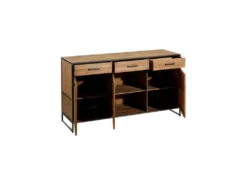 Buffet 3 Portes 3 Tiroirs Bois/Métal - CINCINNATI -Meubles Soldes Magasin buffet 17623275