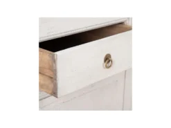 Buffet 4 Tiroirs 2 étagères Bois De Pin Blanchi - ARRABIA -Meubles Soldes Magasin buffet 17623343