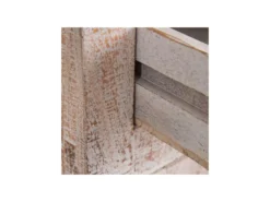 Buffet 4 Portes Bois Blanchi Fleurs - JANAMA -Meubles Soldes Magasin buffet 17623943