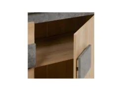 Buffet 3 Portes Chêne Oxygene/Béton Ciré Clair - DAPHNE -Meubles Soldes Magasin buffet 17624959