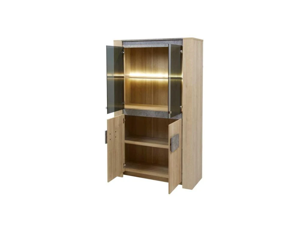 Argentier 4 Portes Chêne Oxygene/Béton Ciré Clair - DAPHNE 2 Argentier 4 Portes Chêne Oxygene/Béton Ciré Clair - DAPHNE – Image 2