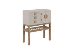 Meuble D'entrée 3 Tiroirs 2 Portes 1 Niche Bois/Taupe - ADRIANA