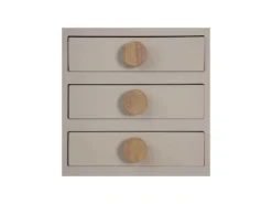 Meuble D'entrée 3 Tiroirs 2 Portes 1 Niche Bois/Taupe - ADRIANA -Meubles Soldes Magasin buffet 17635505