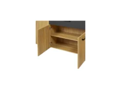 Buffet 4 Portes 1 Tiroir Chêne Naturel/Noir- ARTEMIS -Meubles Soldes Magasin buffet 17635513