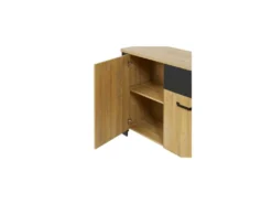 Buffet 4 Portes 1 Tiroir Chêne Naturel/Noir- ARTEMIS -Meubles Soldes Magasin buffet 17635515