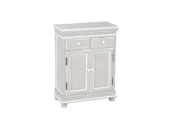 Meuble D'entrée 2 Portes 2 Tiroirs Bois/Gris Blanc - PERLA