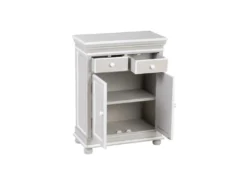 Meuble D'entrée 2 Portes 2 Tiroirs Bois/Gris Blanc - PERLA -Meubles Soldes Magasin buffet 17635523