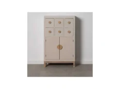 Armoire De Salon 2 Portes 6 Tiroirs Bois/Taupe - ADRIANA -Meubles Soldes Magasin buffet 17635943