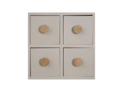 Armoire De Salon 2 Portes 6 Tiroirs Bois/Taupe - ADRIANA -Meubles Soldes Magasin buffet 17635947