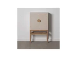 Armoire De Salon 2 Portes 1 Niche Bois/Taupe - ADRIANA -Meubles Soldes Magasin buffet 17635955
