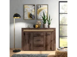 Buffet 2 Portes 3 Tiroirs LED Inclus Caleb Bois -Meubles Soldes Magasin buffet 17671725