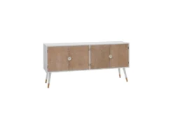 Buffet 4 Portes Bois Massif/Blanc - FLORETTE