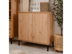 Buffet 2 Portes 1 Étagère L81 Cm - Plock -Meubles Soldes Magasin buffet 18107413