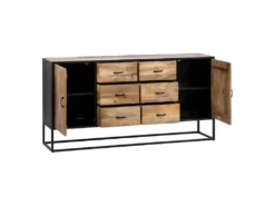 BRATO - Buffet 2 Portes 6 Tiroirs Manguier Et Métal Noir 7 BRATO - Buffet 2 Portes 6 Tiroirs Manguier Et Métal Noir -Meubles Soldes Magasin buffet 18184757