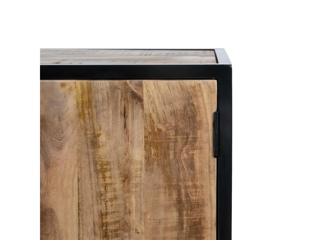 BRATO - Buffet 2 Portes 6 Tiroirs Manguier Et Métal Noir 5 BRATO - Buffet 2 Portes 6 Tiroirs Manguier Et Métal Noir – Image 5