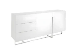 Buffet En Bois Blanc Et Acier Chromé 3051 ANGEL CERDA