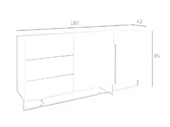 Buffet En Bois Blanc Et Acier Chromé 3051 ANGEL CERDA -Meubles Soldes Magasin buffet 18423779