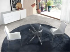 Buffet En Bois Blanc Et Acier Chromé 3051 ANGEL CERDA -Meubles Soldes Magasin buffet 18423787