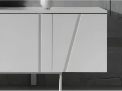 Buffet Et Acier Blanc 3112 ANGEL CERDA -Meubles Soldes Magasin buffet 18424303