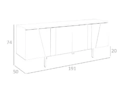 Buffet Et Acier Blanc 3112 ANGEL CERDA -Meubles Soldes Magasin buffet 18424309